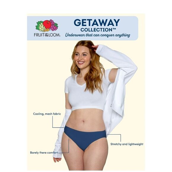 Fruit of the Loom Intimates Blue and Pink Panties Size 9/2XL Pants Size 16-18 - Picture 3 of 11